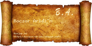Boczor Arián névjegykártya